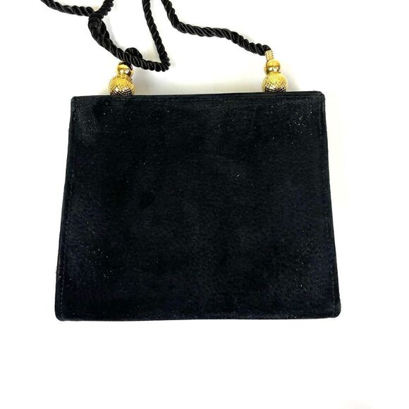 Mary Kay Cosmetics Black Suede Evening Bag Clutch Crossbody Shoulder Bag - Picture 2 of 5